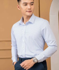 áo Sơ Mi Bamboo Slimfit Dài Tay Kẻ Caro Xanh – Aligro