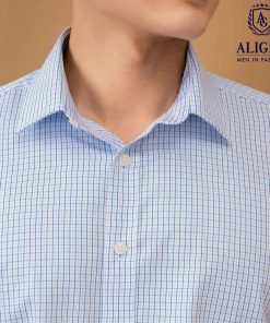 áo Sơ Mi Bamboo Slimfit Dài Tay Kẻ Caro Xanh – Aligro