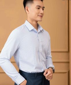 áo Sơ Mi Bamboo Slimfit Dài Tay Kẻ Caro Xanh – Aligro