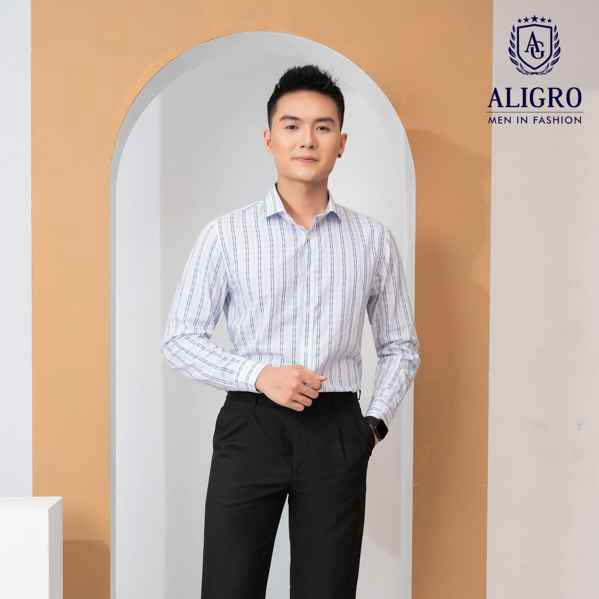 áo Sơ Mi Dài Tay Bamboo Trắng Kẻ Sọc – Aligro