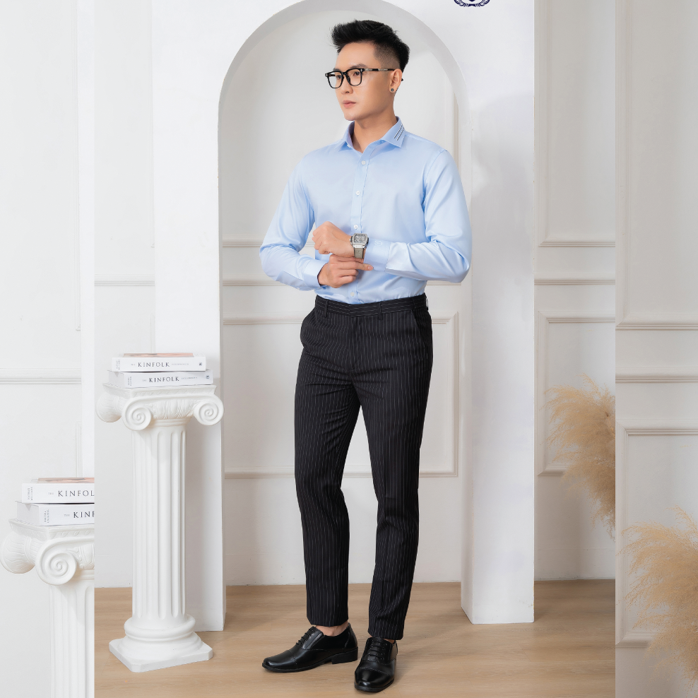 áo Sơ Mi Dài Tay Cotton Chống Nhăn Blue – Aligro