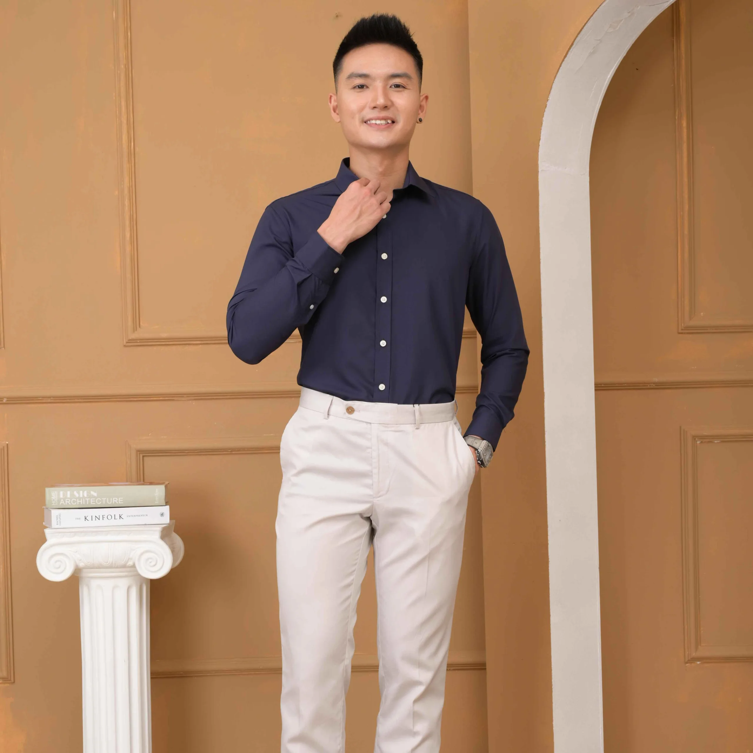 áo Sơ Mi Slimfit Dài Tay Navy – Aligro