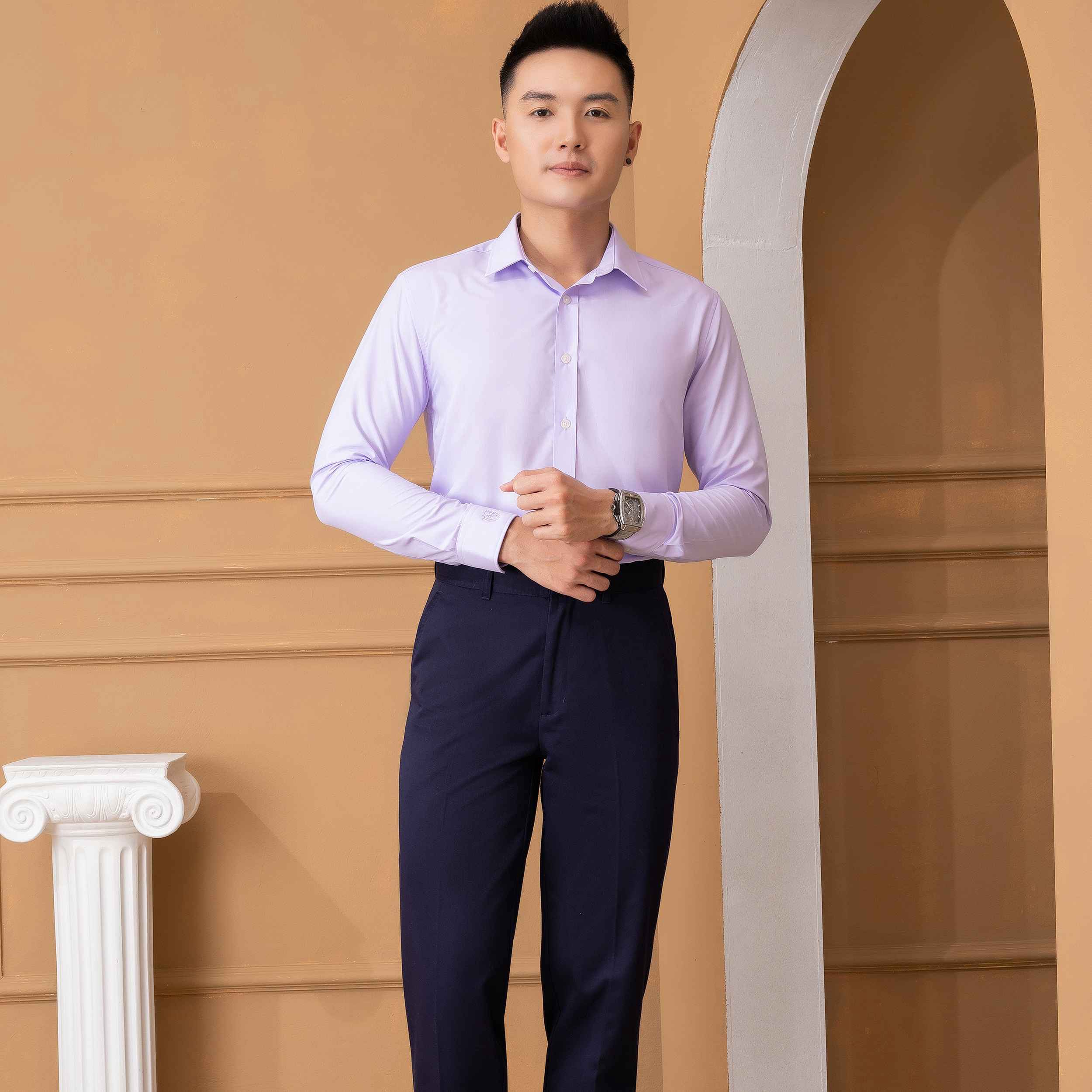 áo Sơ Mi Slimfit Dài Tay Tím Khoai Môn – Aligro