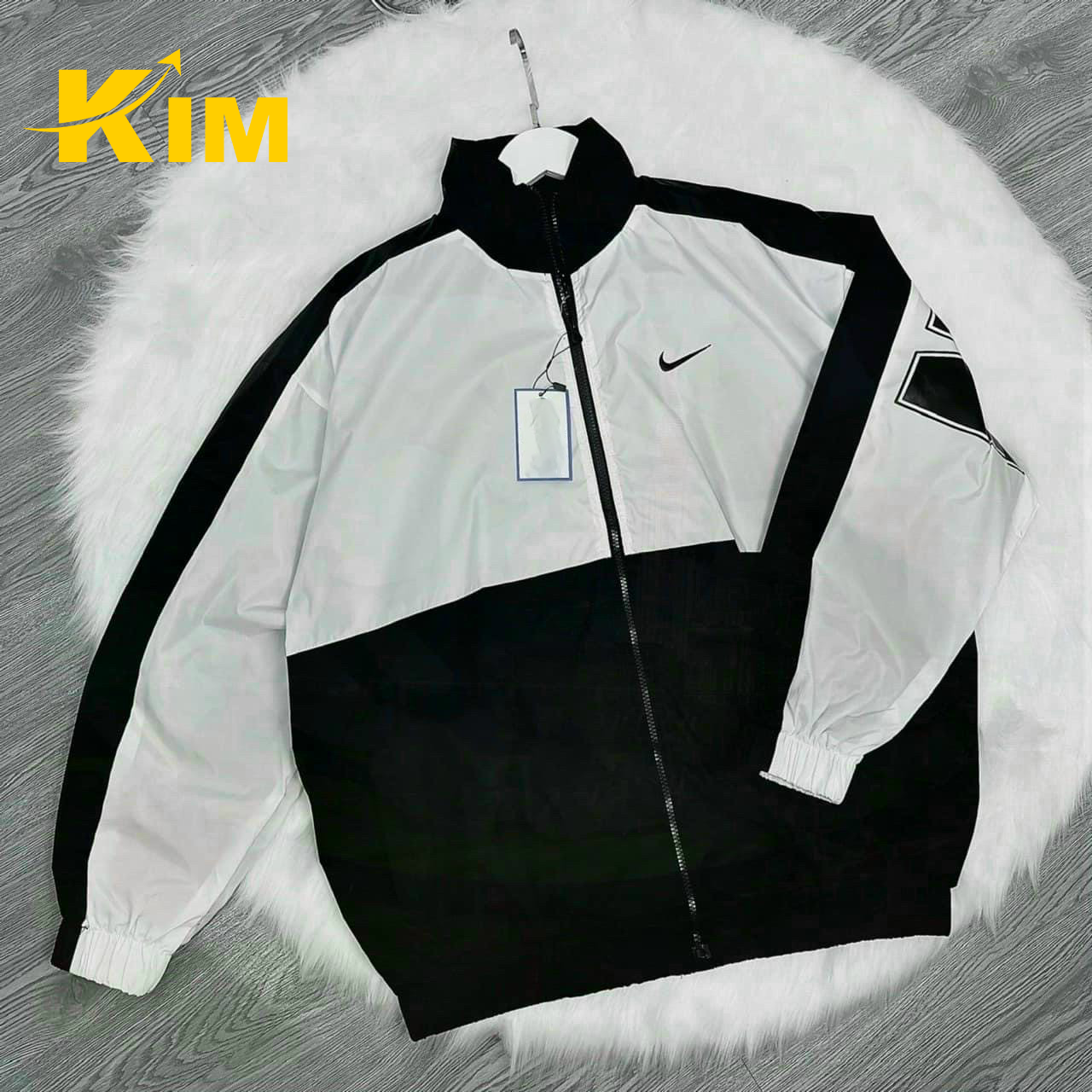 áo Khoác Dù Unisex Form Rộng Họa Tiết Nike – Kim