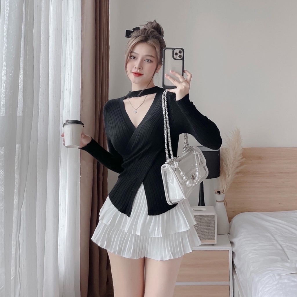 áo Len Vạt Chéo Cổ Vòng – Chipxinhxk
