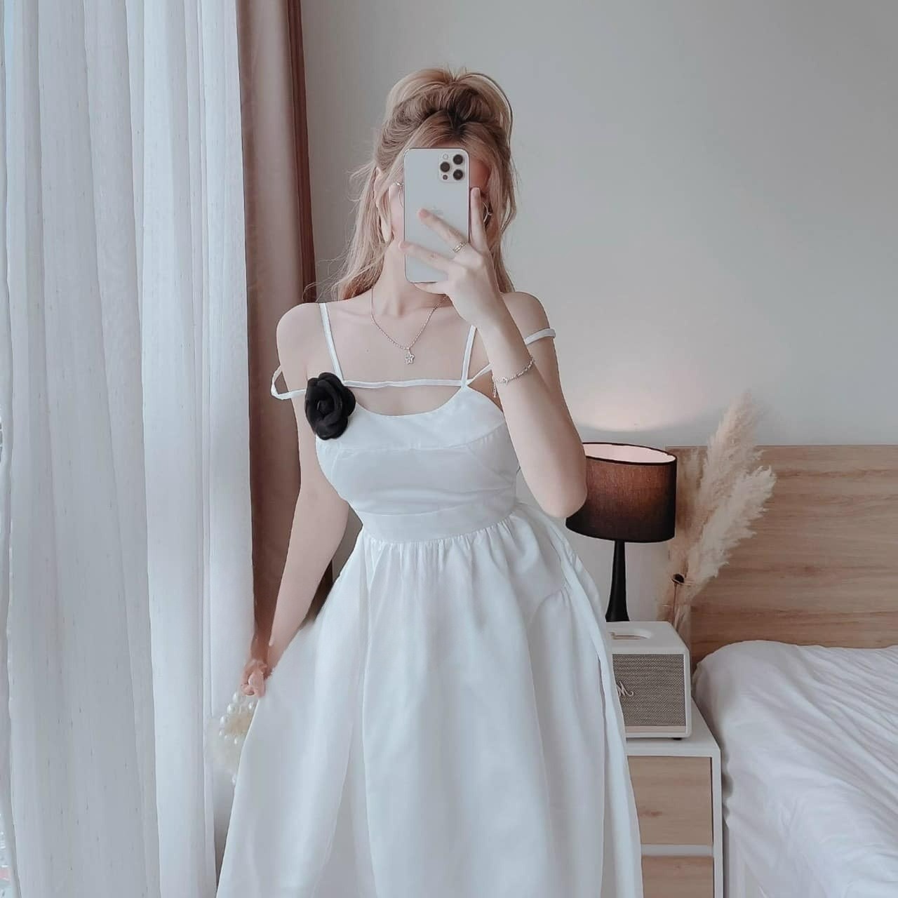 đầm Dây Quyến Rũ đính Bông Xinh Xắn Tf11002105 – Tosatan