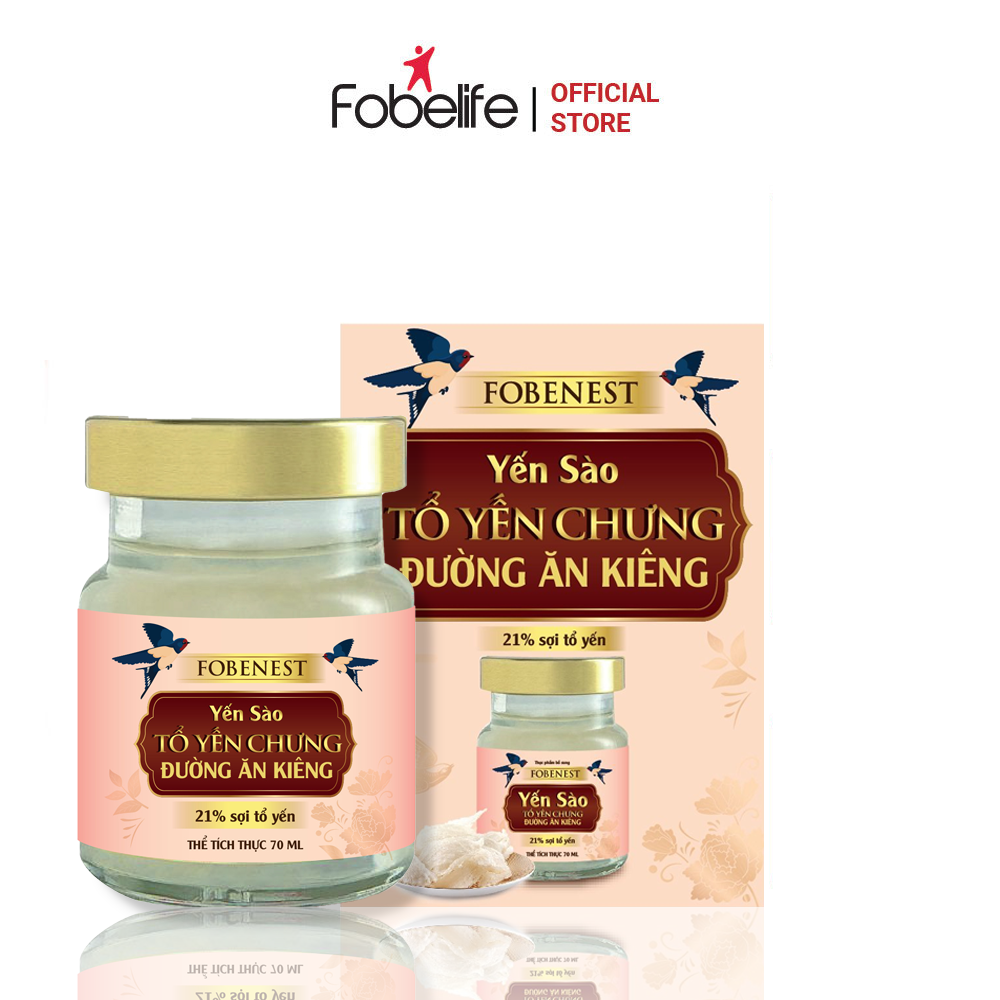 Yến Sào Fobenest đường ăn Kiêng 70ml 21% Sợi Tổ Yến – Fobelife