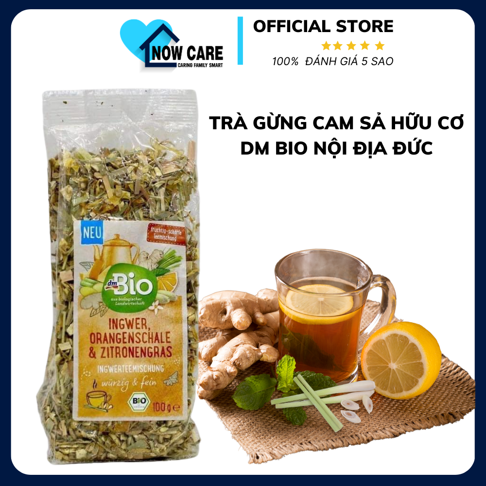 Trà Gừng Cam Sả Hữu Cơ Giảm Ho, Giải Cảm 100g – Bio