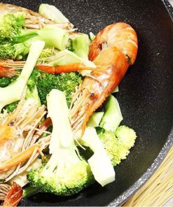 Chảo đá Hàn Quốc Chống Dính Sâu Lòng 32cm, Có Nắp đậy – Su