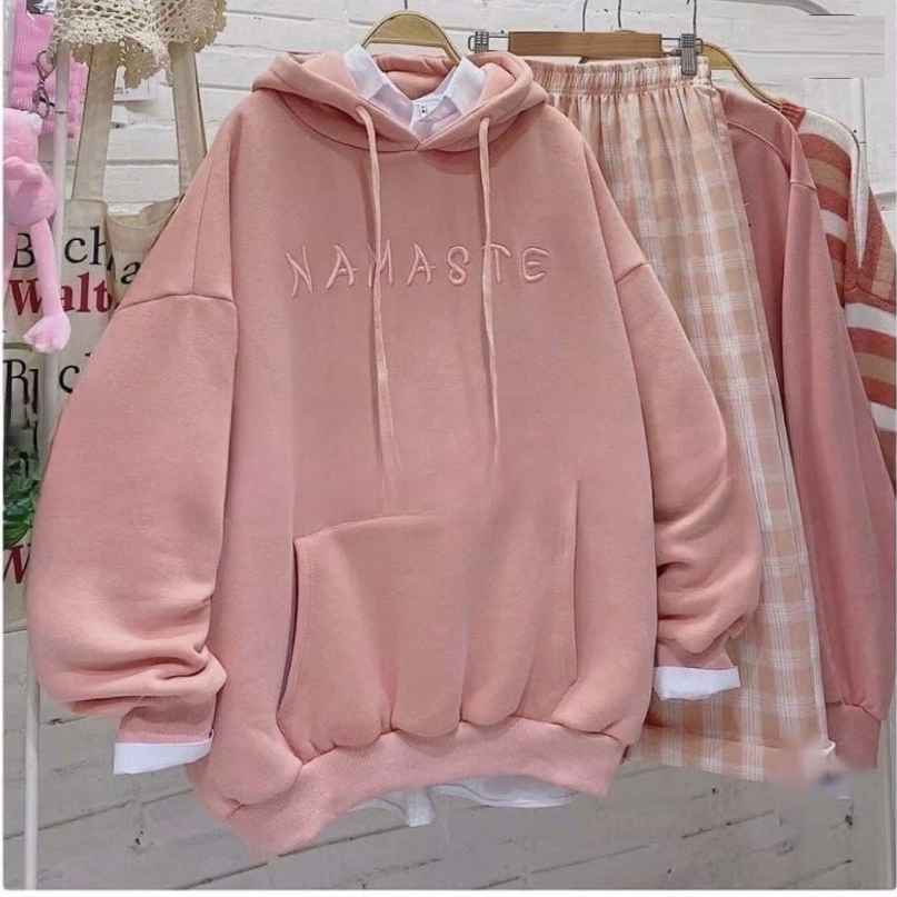 áo Hoodie Nỉ Tay Phồng Thêu Chữ Namaste Nổi Phong Cách – Golden Dream