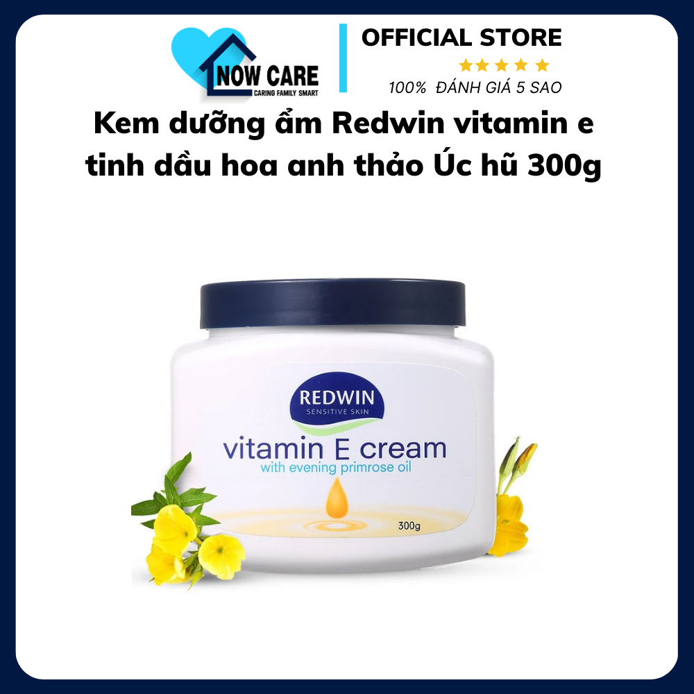 Kem Dưỡng ẩm Vitamin E Tinh Dầu Hoa Anh Thảo 300g – Redwin