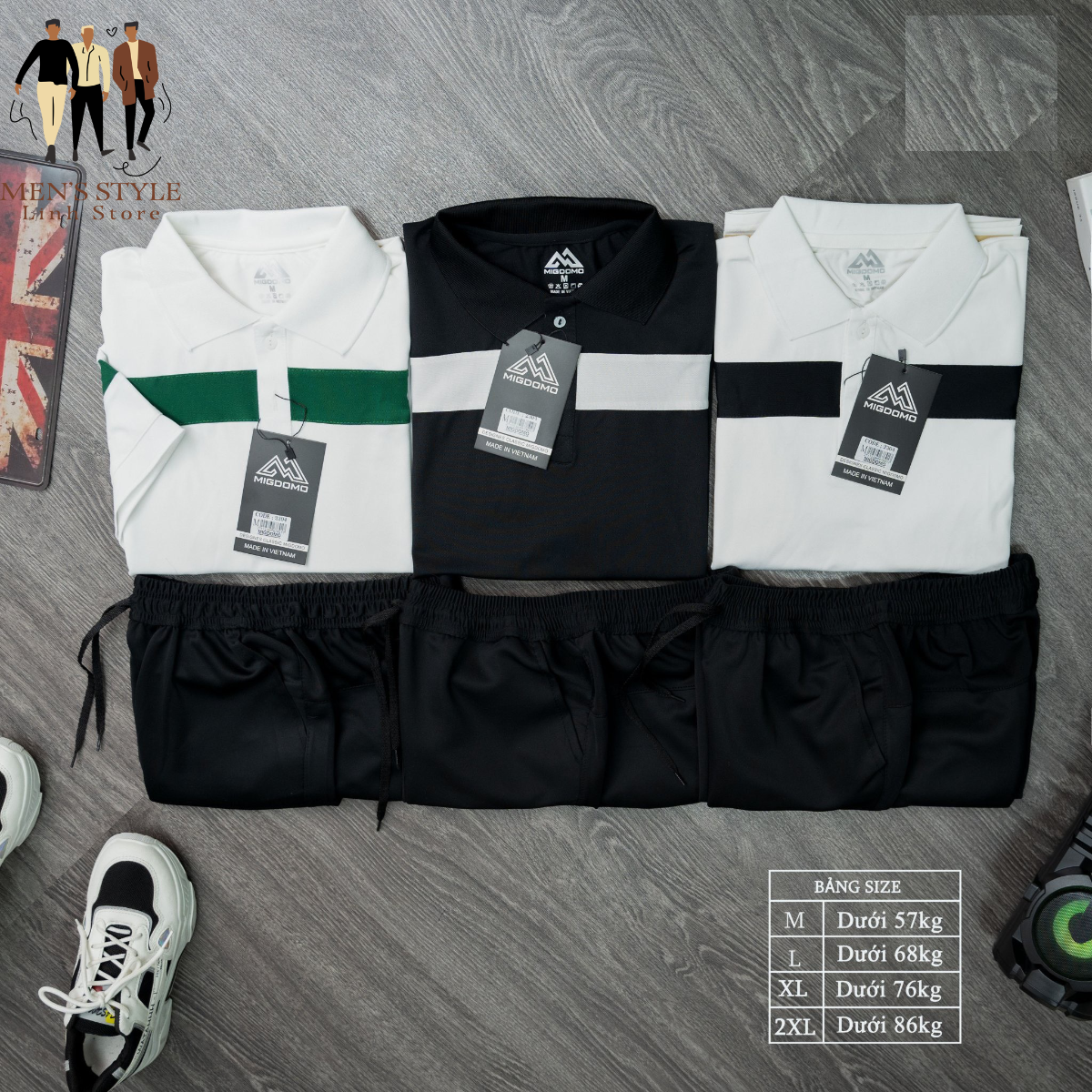 Bộ Thể Thao Cộc Tay Nam Polo Phối Màu Sọc Ngang – Men’s Style