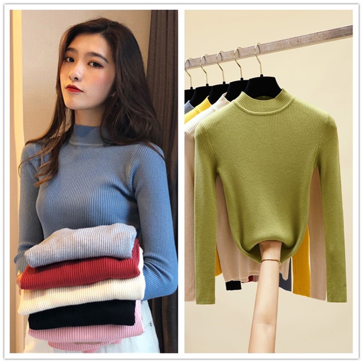 áo Len Cổ 3p Hàng Qc Siêu Xinh. áo Len Tăm Cổ 3p ôm Body Mềm Mại ấm áp Cho Bạn Nữ – Dmastore