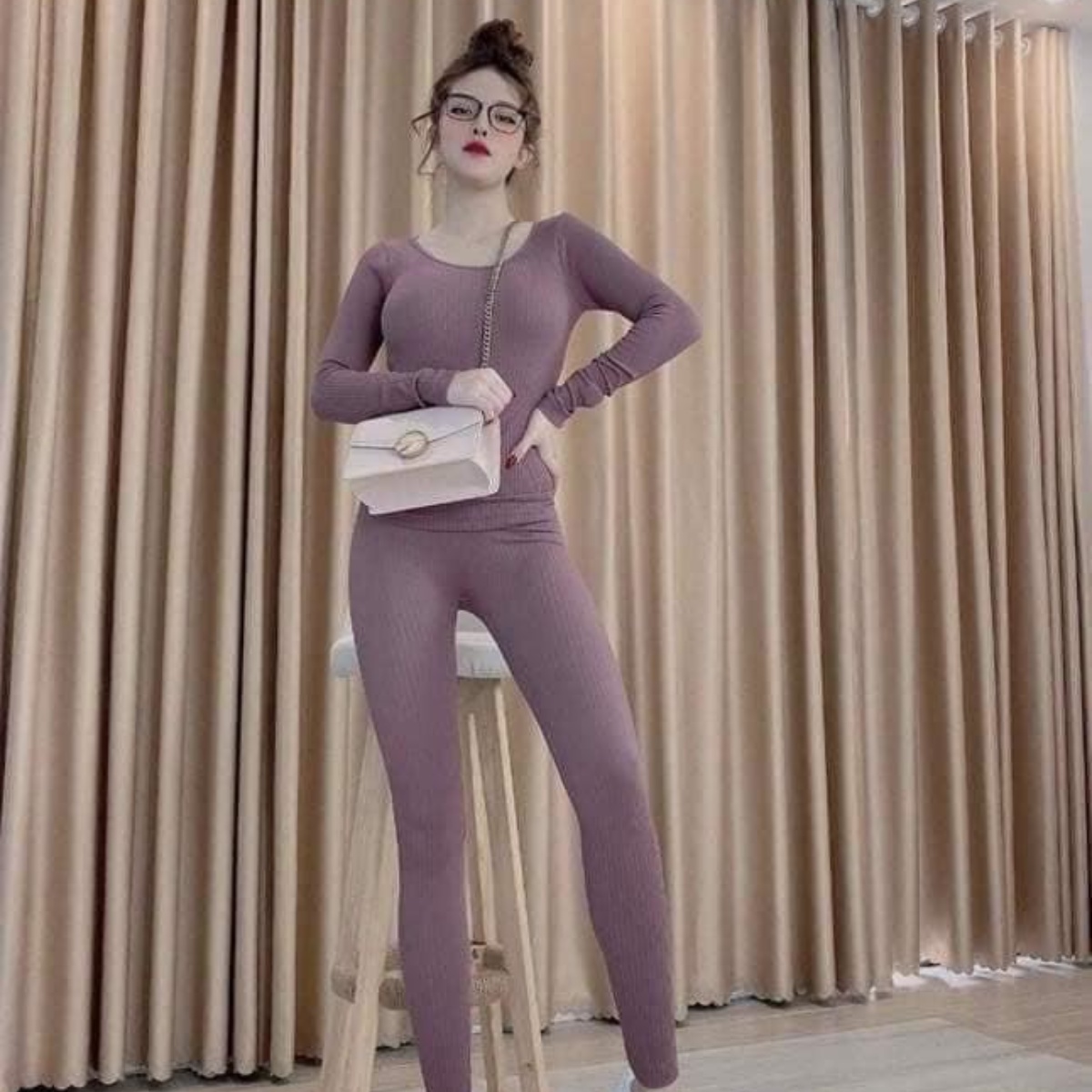 Bộ Len Tăm Giữ Nhiệt Nữ Siêu ấm, Bộ Len Body Nữ Kèm Hộp – Dmastore