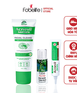 Combo Trị Mụn Sữa Rửa Mặt 100g + Kem Mụn Xanh 10g + Kem Trị Thâm 15g – Fobelife