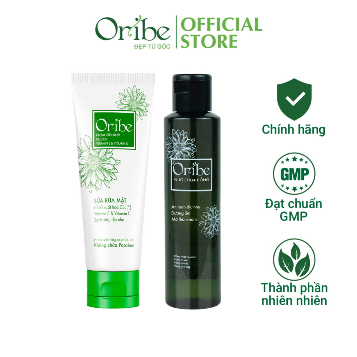 Combo Nước Hoa Hồng Và Sữa Rửa Mặt Xóa Thâm Dưỡng ẩm Tẩy Tế Bào Chết – Oribe