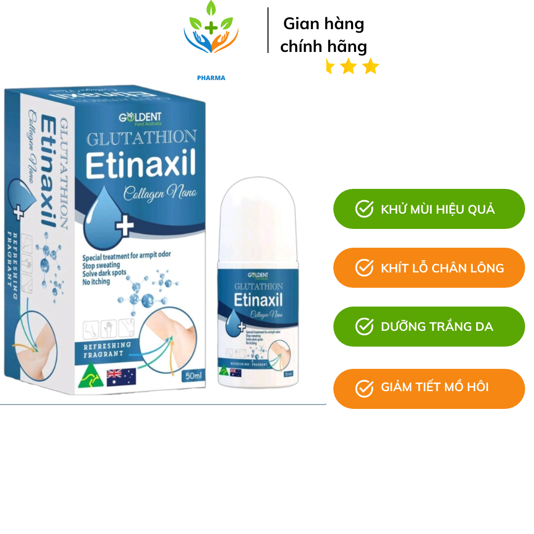 Lăn Khử Mùi Glutathion Etinaxil Collagen Nano Dưỡng Trắng Khử Mùi Khít Lỗ Chân Lông – Diophaco