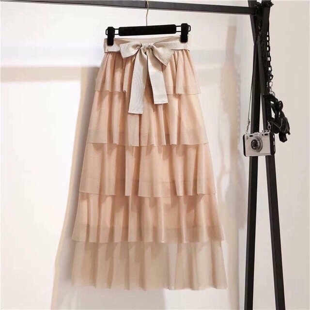 Chân Váy Dài 5 Tầng Nhũ Bóng Chất đẹp