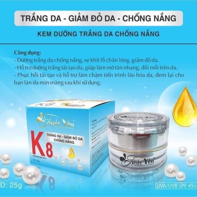 Kem Dưỡng Trắng Da Giảm đỏ Da Chống Nắng K8 – Tuyết Yến