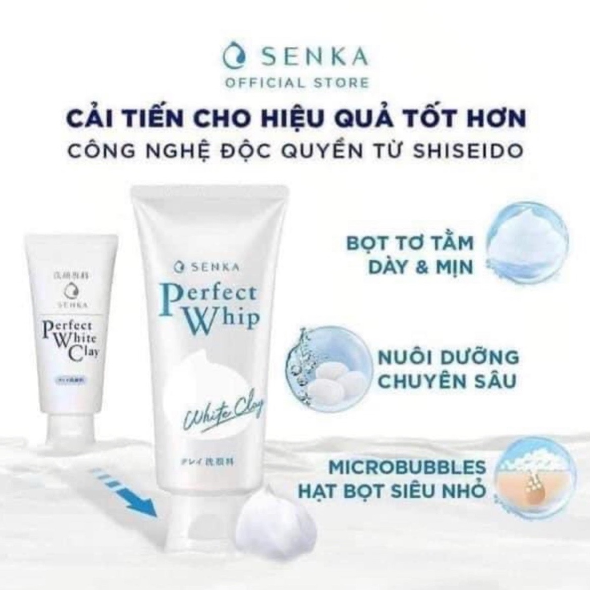 Sữa Rửa Mặt đất Sét Trắng Senka Pf White Clay 120g – Senka