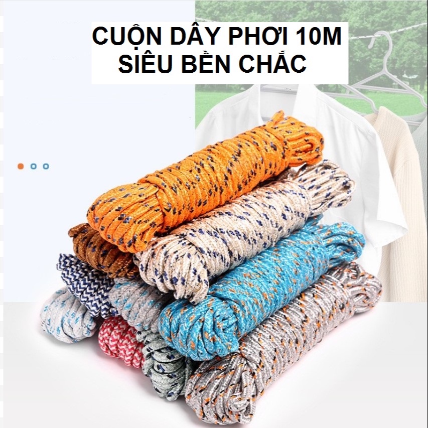 Cuộn Dây Phơi 10m Chống Trượt, Dây Dù Paracord đa Năng Cực Bền Chắc, Chống Gió Hiệu Quả Phơi đồ, Cắm Trại,.. Tiện ích – Dmastore