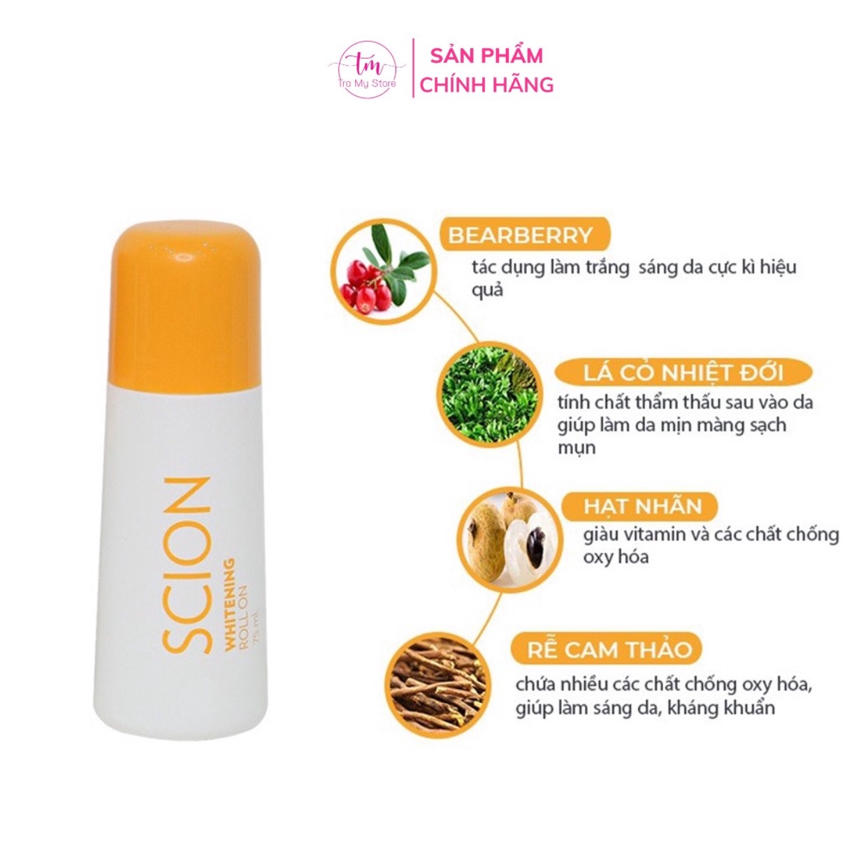 Lăn Khử Mùi Scion Pure White Roll On 75ml – Nuskin