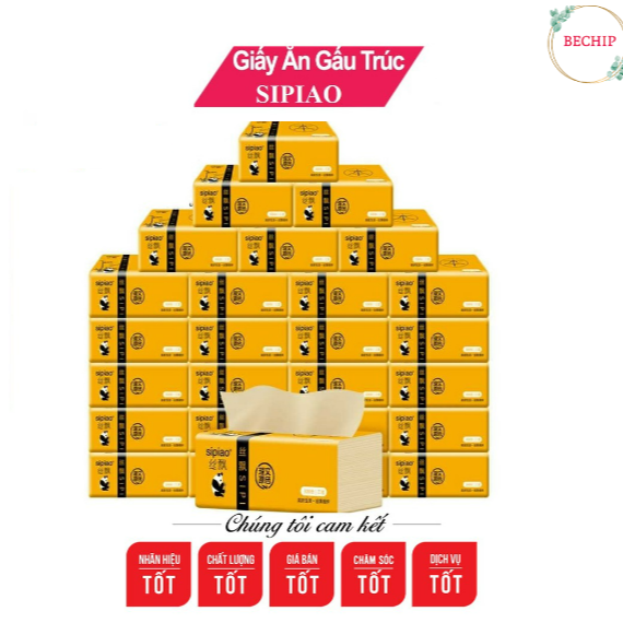 Bịch 10 Gói Khăn Giấy Gấu Trúc Sipiao Ctb59 – Bechip