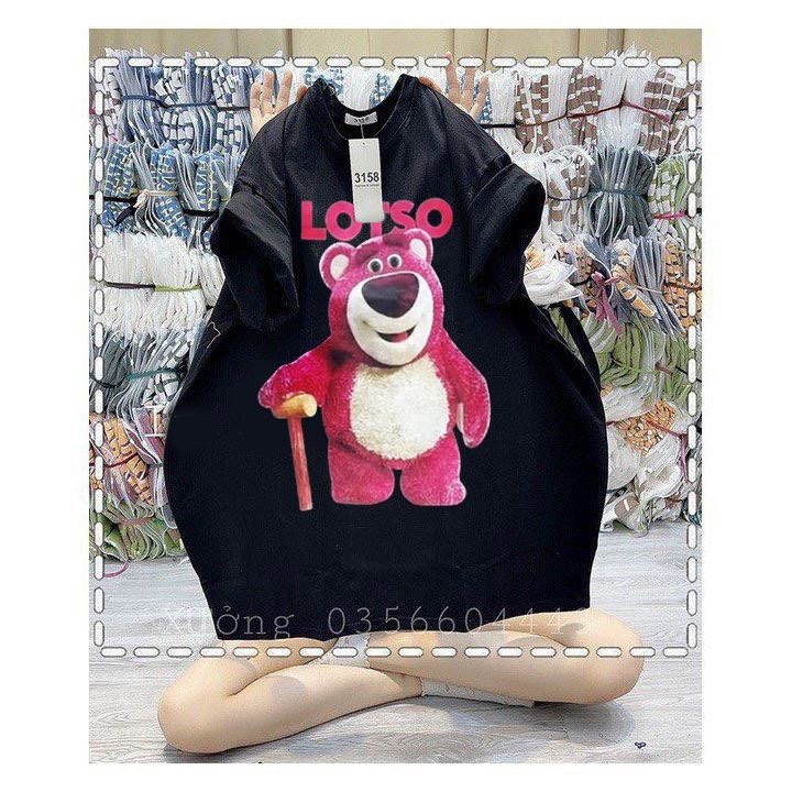 áo Phông 3158 Unisex Tay Lỡ Form Rộng Gấu Dâu – Lê Phương Boutique