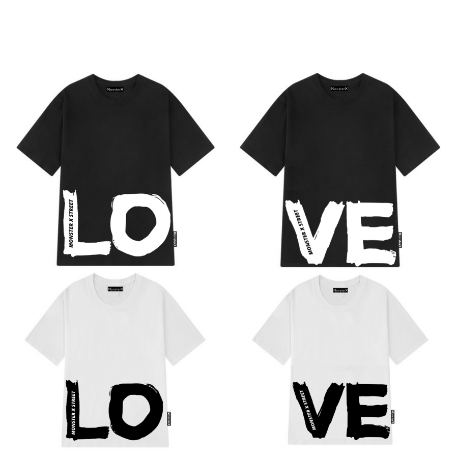 áo đôi Tay Lỡ Form Oversized Love Love – Monster X Street