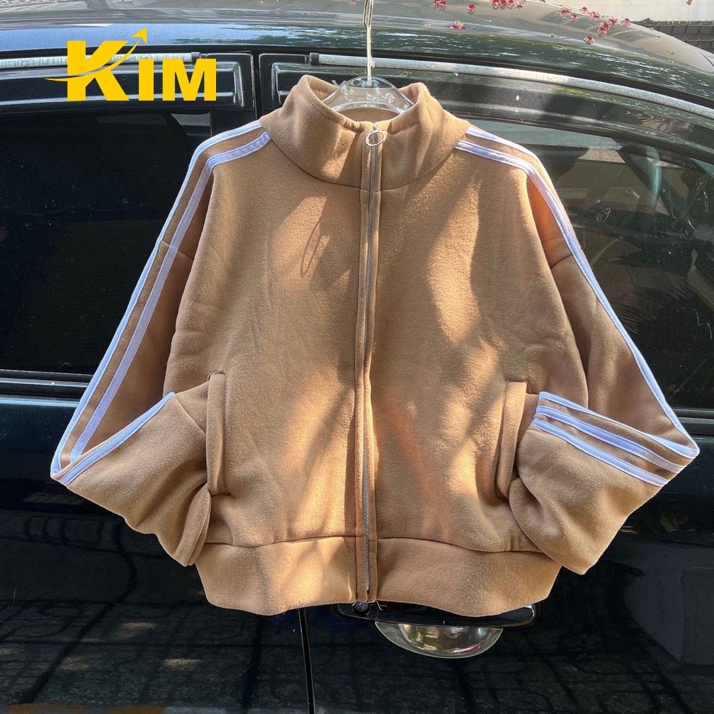 áo Khoác Nỉ Dáng Lửng Phối Sọc Tay Hot Trend – Kim