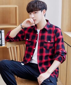 áo Sơ Mi Nam Vải Dạ Kẻ Sọc Caro – Men’s Style