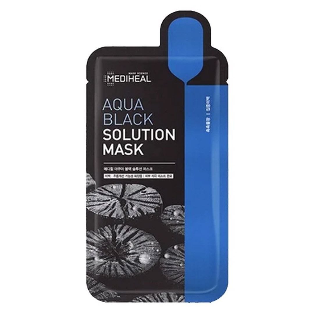 Mặt Nạ Than Hoạt Tính Se Khít Lỗ Chân Lông Aqua Black Solution Mask 23ml – Mediheal