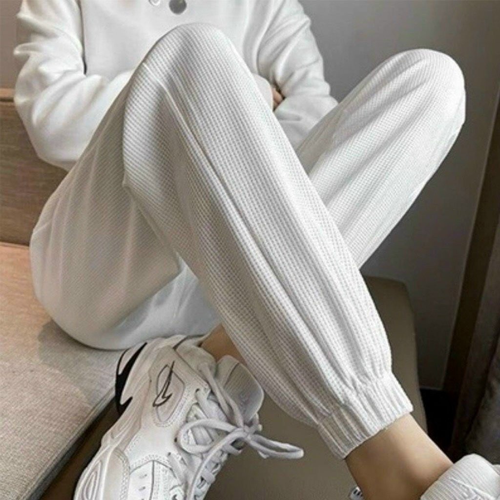 Quần Dài Jogger ống Rộng Nam Nữ Unisex Có Dây Rút Vải Tổ Ong – Ausa House