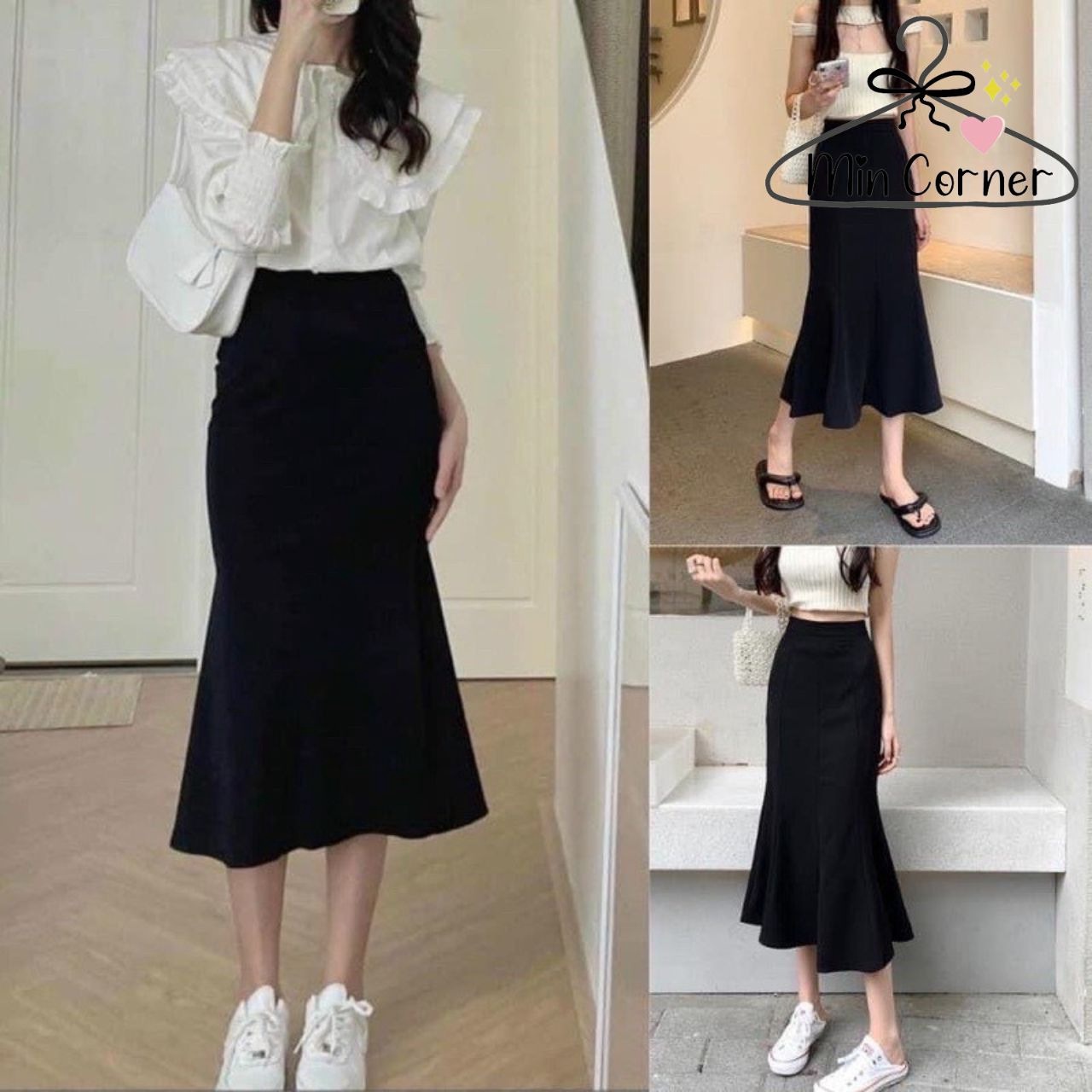 Chân Váy Midi đuôi Cá ôm Body Chất Umi Cao Cấp Mv4 – Min Corner