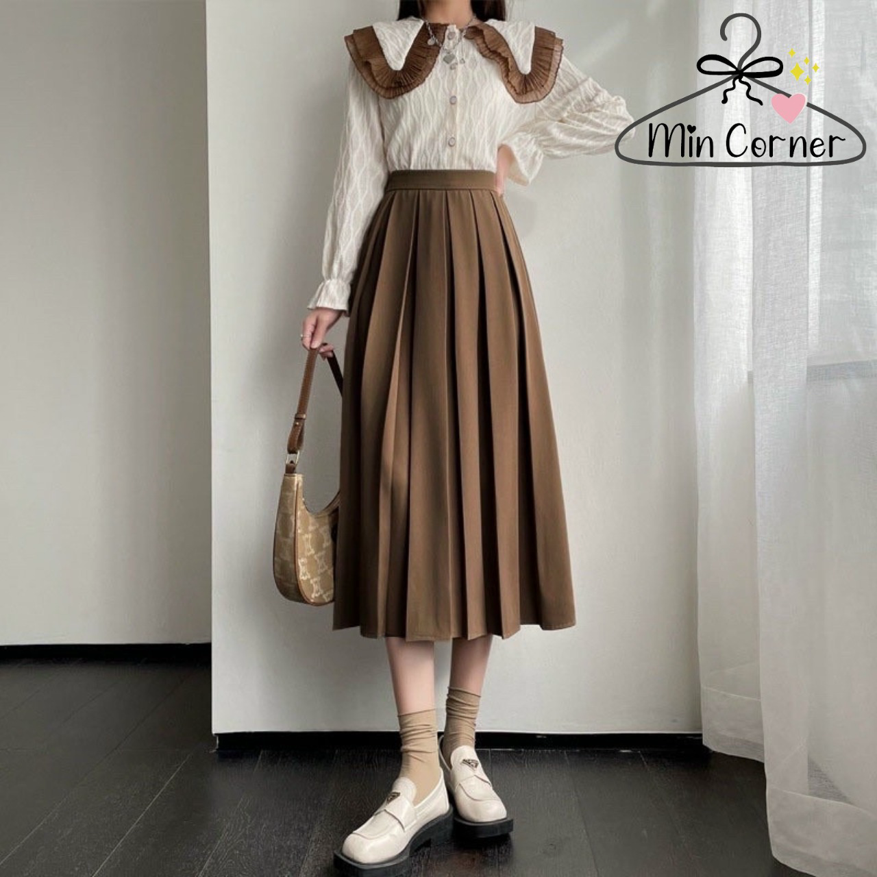 Chân Váy Midi Dáng Dài Xòe Xếp Ly To Chất Tuyết Mưa Mv10 – Min Corner