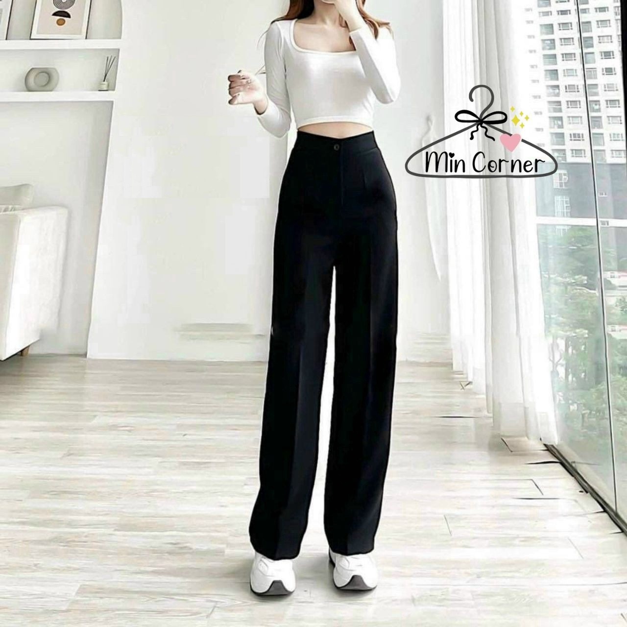 Quần Tây Lưng Cao ống Suông Chất Tuyết Mưa Dày Dặn Mq3 – Min Corner