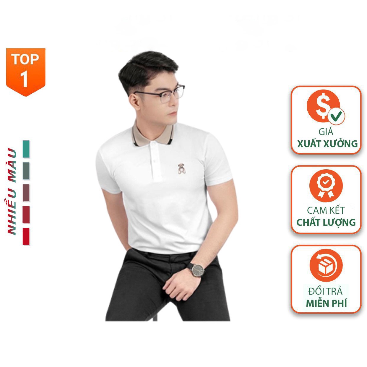 áo Thun Nam Gấu Cổ Bẻ Teader, áo Polo Nam Chất Vải Cá Sấu Cotton Mềm Mịn Chuẩn Form Siêu đẹp Tx07 – Chốt đi Store