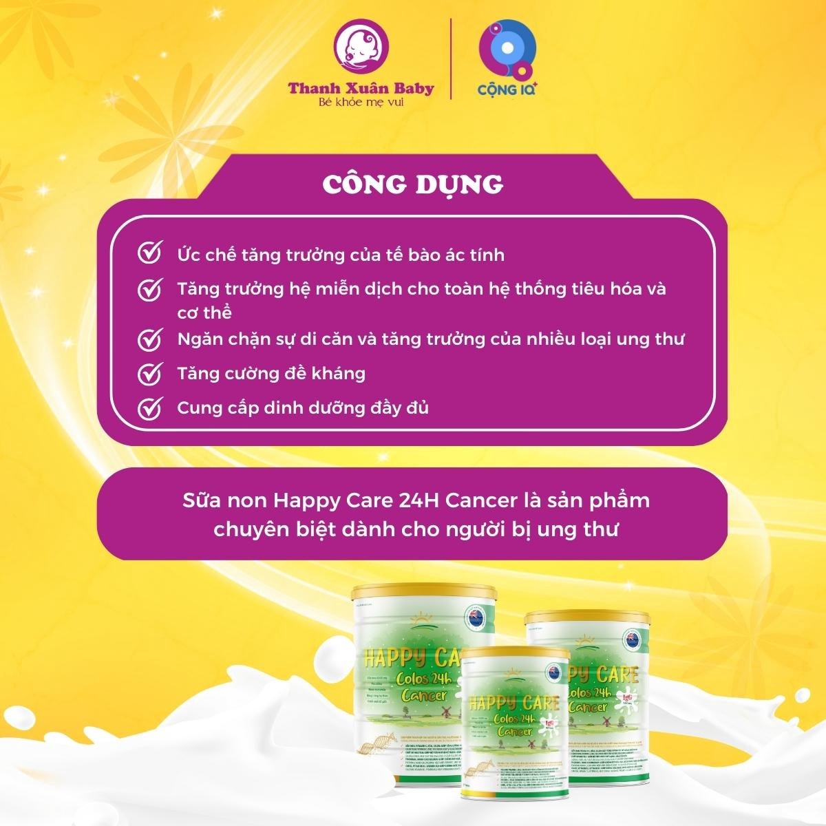 Sữa Non Ung Thư Happy Care Cancer 800g – Hadu Pharma