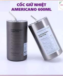 Ly Giữ Nhiệt Inox, Cốc Giữ Nhiệt 600ml Kèm ống Hút Americano Ctb97 – Bechip