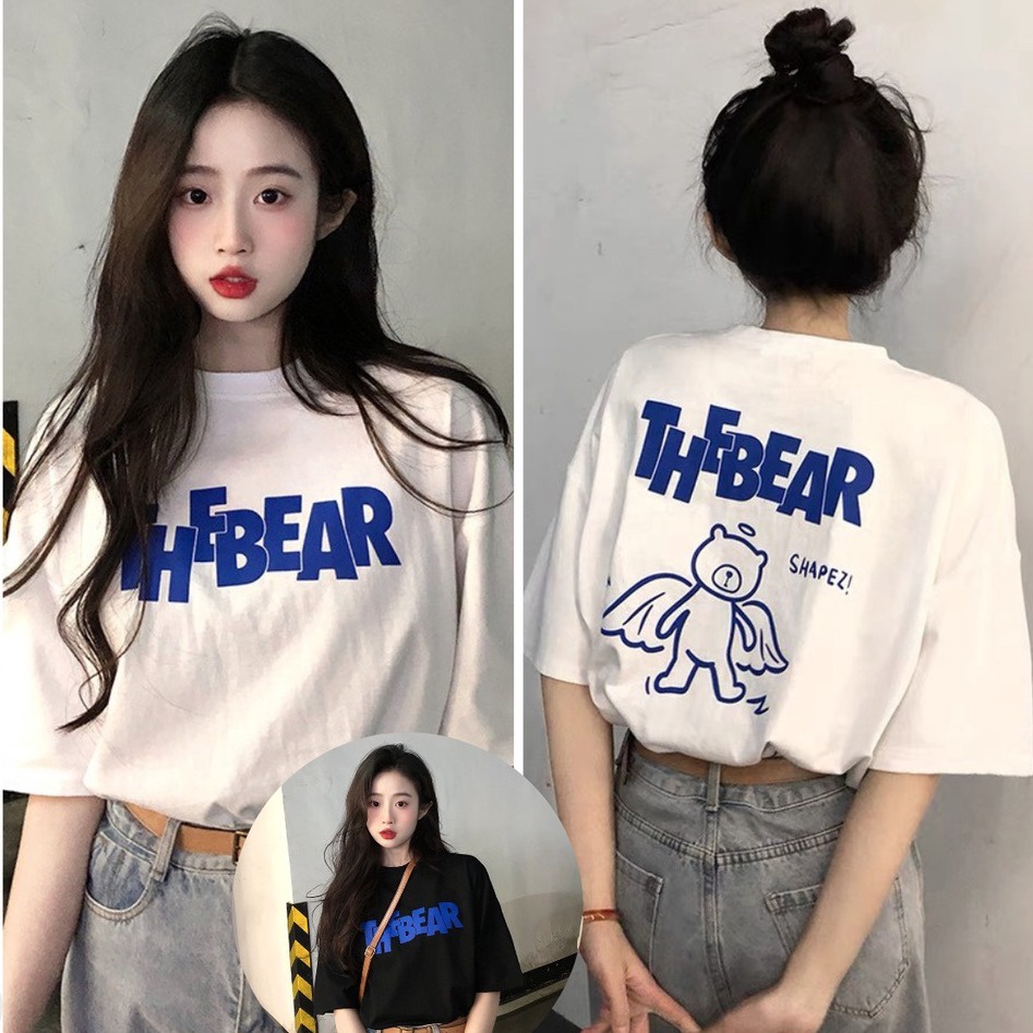 áo Thun Nam Nữ, Chất Cotton Khô 3158 100%. Chữ Thebear – Quần áo Thu Bio