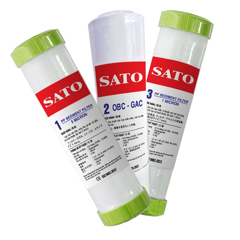 Bộ 3 Lõi Lọc Nước 123 – Sato