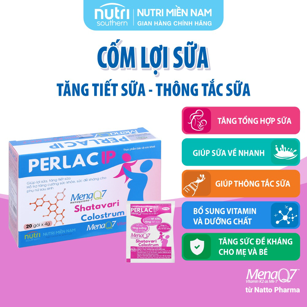 Cốm Lợi Sữa Giúp Tăng Tiết Sữa Mẹ, Thông Tắc Sữa Perlac Ip