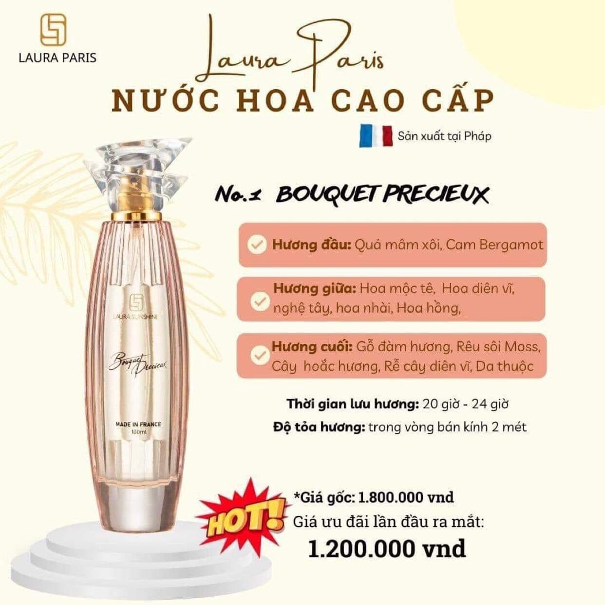 Nước Hoa Nữ Bouqet Precieux Laura Paris No1 100ml – Laura Sunshine