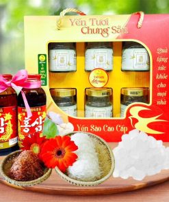 [giỏ Quà 6 Hủ Tặng 1 Hủ Yến Lẻ] Yến Chưng đường Phèn 35% Yến Like Nest