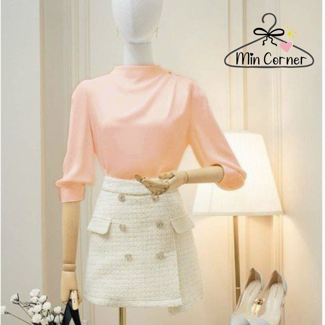 áo Sơ Mi Kiểu Nữ Tay Dài Xếp Li Vai đính Nút Sang Trong Ms23 – Min Corner