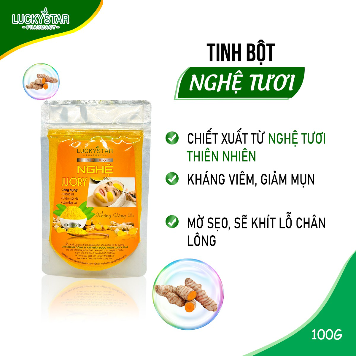 Tinh Bột Nghệ 100g – Lucky Star