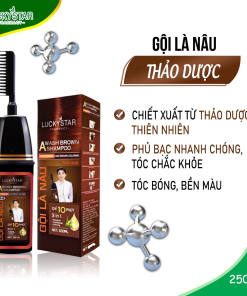 Gội Là Nâu Phủ Bạc Thảo Dược Cao Cấp Kèm Lược 250ml – Lucky Star