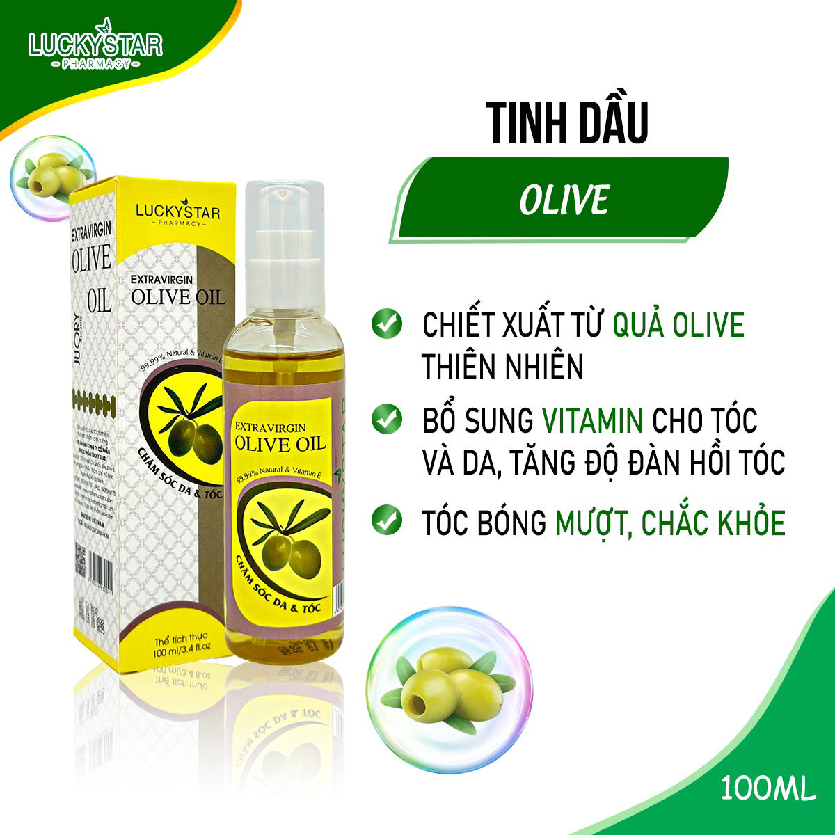 Tinh Dầu Olive 100ml – Lucky Star