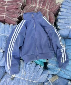 áo Khoác Lửng Chạy Viền Sọc Chất Nỉ Ngoại , áo Hoodie Khoá Kéo Tay Phồng Cánh Dơi Unisex Ulzzang – Tp