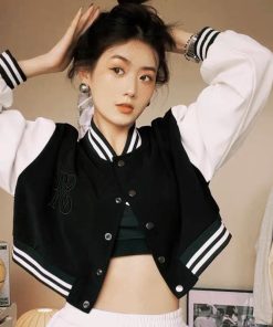 áo Khoác Nữ From Lửng Croptop Vải Nỉ Thêu Chữ As Sắc Nét Ut52 – Phương Store